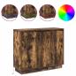 Preview: Sideboard mit LED in Raucheiche 90x32x75 cm aus Holzwerkstoff