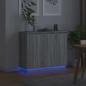 Preview: Sideboard mit LED in Grau Sonoma, 90x32x75 cm, aus Holzwerkstoff