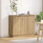 Preview: ARDEBO.de - Sideboard mit LED in Artisan Eiche 90x32x75 cm aus Ingenieurholz