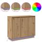 Preview: Sideboard mit LED in Artisan Eiche 90x32x75 cm aus Ingenieurholz