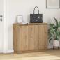 Preview: Sideboard mit LED in Artisan Eiche 90x32x75 cm aus Ingenieurholz