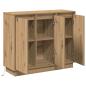 Preview: Sideboard mit LED in Artisan Eiche 90x32x75 cm aus Ingenieurholz
