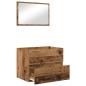 Preview: 2 Teile Badezimmermöbel Set Altes Holz Holzwerkstoff