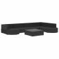 Preview: 8-tlg. Garten-Lounge-Set mit Auflagen Poly Rattan Schwarz