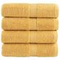 Preview: ARDEBO.de - Premium-Gästetücher SOLUND 4 Stk. Gold 30x50 cm 600 g/m²