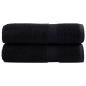 Preview: ARDEBO.de - Premium-Handtücher SOLUND 2 Stk. Schwarz 50x100 cm 600 g/m²