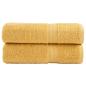 Preview: ARDEBO.de - Premium-Handtücher SOLUND 2 Stk. Gold 50x100 cm 600 g/m²