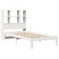 Preview: Massivholzbett mit Regal ohne Matratze Weiß 90x190 cm Kiefer