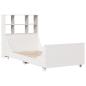Preview: Massivholzbett mit Regal ohne Matratze Weiß 90x200 cm