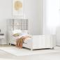 Preview: ARDEBO.de - Massivholzbett mit Regal ohne Matratze Weiß 90x190 cm