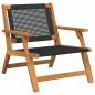 Preview: Gartenstühle mit Tisch 4 Stk Schwarz aus massivem Akazienholz