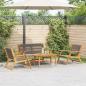 Preview: ARDEBO.de - 4-tlg. Garten-Sitzgruppe Grau Massivholz Akazie