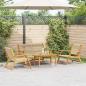 Preview: ARDEBO.de - Gartenstühle und Tisch 4er Set Beige aus massivem Akazienholz