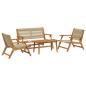 Preview: Gartenstühle und Tisch 4er Set Beige aus massivem Akazienholz
