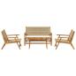 Preview: Gartenstühle und Tisch 4er Set Beige aus massivem Akazienholz