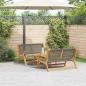 Preview: ARDEBO.de - Gartenstühle mit Tisch 3er Set Grau Akazienholz