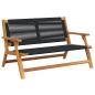 Preview: Gartenstühle mit Tisch 3er-Set Schwarz Akazienholz