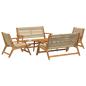 Preview: ARDEBO.de - 5-tlg. Garten-Sitzgruppe Beige Massivholz Akazie
