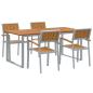 Preview: Garten Essgruppe 5 pcs Grau Massivholz Akazie