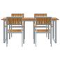 Preview: Garten Essgruppe 5 pcs Grau Massivholz Akazie