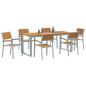 Preview: Garten Essgruppe 7 pcs Grau Massivholz Akazie