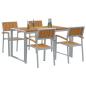 Preview: Garten Essgruppe 5 pcs Grau Massivholz Akazie