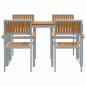 Preview: Garten Essgruppe 5 pcs Grau Massivholz Akazie