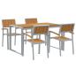 Preview: Garten Essgruppe 5 pcs Grau Massivholz Akazie