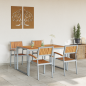 Preview: Garten Essgruppe 5 pcs Grau Massivholz Akazie