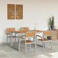 Preview: Garten Essgruppe 5 pcs Grau Massivholz Akazie