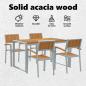 Preview: Garten Essgruppe 5 pcs Grau Massivholz Akazie