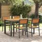 Preview: ARDEBO.de - 5-teilige Garten-Essgruppe aus massivem Holz Akazie und Metall