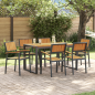 Preview: 7-teilige Gartenset Massivholz Akazie und Metall