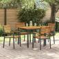Preview: 5-teiliges Garten Essset aus massivem Akazienholz und Metall