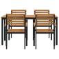 Preview: 5-teiliges Garten Essset aus Massivholz Akazie und Metall