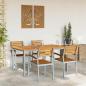 Preview: 5-teiliges Garten-Esszimmer-Set aus massivem Akazienholz und Metall