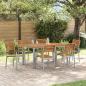 Preview: ARDEBO.de - 7-teiliges Garten Esszimmer Set aus massivem Akazienholz und Metall