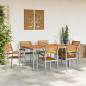 Preview: 7-teiliges Garten Esszimmer Set aus massivem Akazienholz und Metall