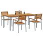 Preview: 5-teiliges Garten-Essbereich-Set aus Massivholz Akazie und Metall