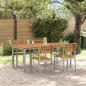 Preview: 5-teiliges Garten-Essbereich-Set aus Massivholz Akazie und Metall