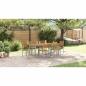 Preview: 7-teiliges Gartentisch-Set aus massivem Akazienholz und Metall