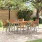 Preview: 7-teiliges Gartentisch-Set aus massivem Akazienholz und Metall