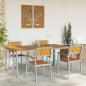 Preview: 5-teiliges Gartentischset aus solidem Akazienholz und Metall