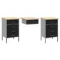 Preview: 8-teiliges Werkstatt-Schrank- und Pegboard-Set in Schwarz aus MDF und Metall