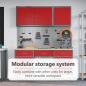 Preview: 8-tlg. Werkstattschrank-Set mit Stecktafel Rot MDF und Metall