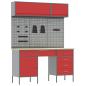Preview: 8-tlg. Werkstattschrank-Set mit Stecktafel Rot MDF und Metall