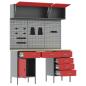 Preview: 7-tlg. Werkstattschrank-Set mit Stecktafel Rot MDF und Metall