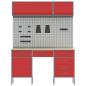 Preview: 7-tlg. Werkstattschrank-Set mit Stecktafel Rot MDF und Metall