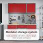 Preview: 8-tlg. Werkstattschrank-Set mit Stecktafel Rot MDF und Metall