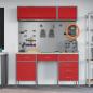 Preview: 8-tlg. Werkstattschrank-Set mit Stecktafel Rot MDF und Metall